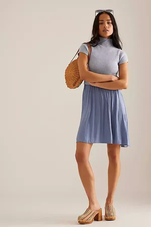 Anthropologie Short-Sleeve Mock-Neck Mockable Mini Jumper Dress