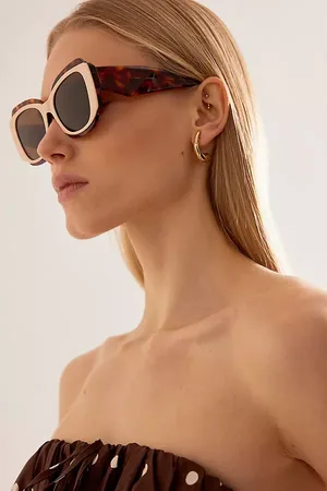 Anthropologie The Loretta Acetate Double-Layer Oversized Square Sunglasses