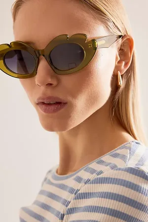 Anthropologie The Winnie Acetate Leafy Bubble Cat-Eye Sunglasses