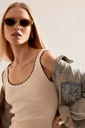 Anthropologie The Darcy Acetate Rounded Rectangular Sunglasses