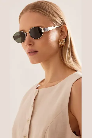 Anthropologie The Elodie Oval Metal Sunglasses