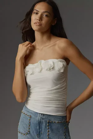 Anthropologie 3D Floral Tube Top