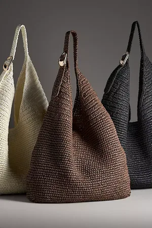 Anthropologie The Love Knot Slouchy Bag: Raffia Buckle Edition