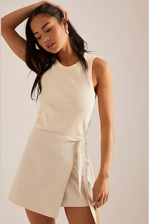 Anthropologie Wrap Tie Linen-Blend Skort