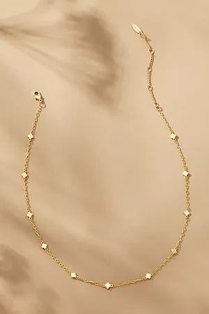 Anthropologie Tiny Clover Chain Necklace