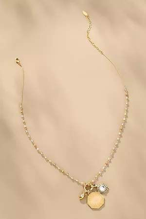 Anthropologie Multi Charm Beaded Necklace