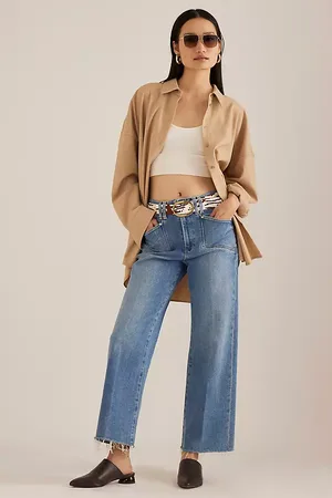 Paige Anessa Raw Hem Wide-Leg Jeans