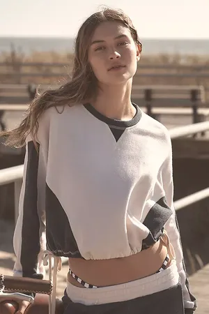 SUNDRY Colourblock Pullover Sweatshirt