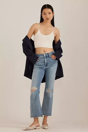 GOOD AMERICAN Soft-Tech Good Legs Cropped Bootcut Jeans
