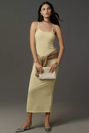 Anthropologie Sleeveless Pointelle Slip Maxi Dress