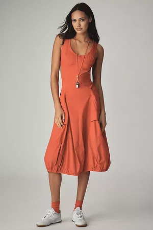 Anthropologie Daily Practice Fastpack Bubble-Hem Midi Dress