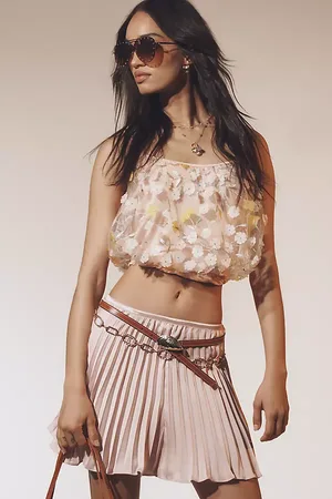 Anthropologie Silky Plissé Shorts