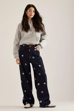 Dr Denim Donna Floral Embroidered Straight-Leg Jeans