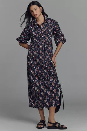 Maeve The Bettina Tiered Midi Shirt Dress by