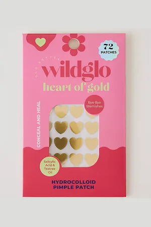 Popmask Wildglo Gold Heart Metallic Pimple Patches, 72 Pack