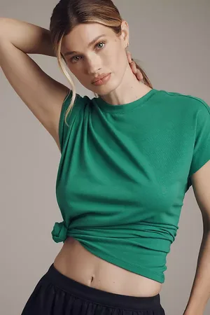 Anthropologie By Crew Neck Cap-Sleeve T-Shirt