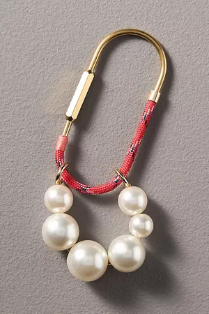 Anthropologie Pearl Rope Carabiner Bag Charm