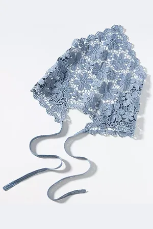 Anthropologie Floral Crochet Hair Scarf