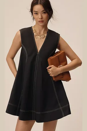 Maeve V-Neck Cutout Mini Swing Dress