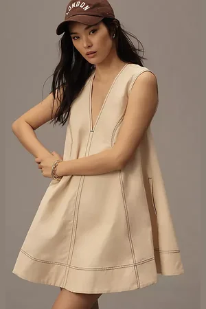 Maeve V-Neck Cutout Mini Swing Dress