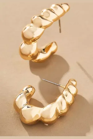 Anthropologie Scallop Hoop Earrings