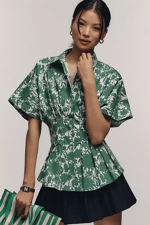 Exquise The Tobie Pleated Blouse by : Short-Sleeve Edition