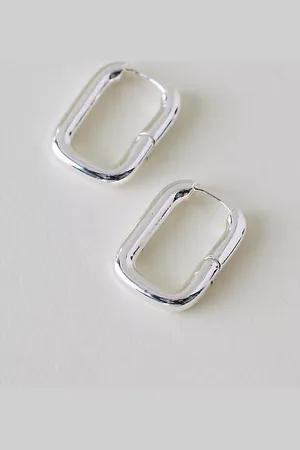 Anthropologie Small Rectangle Huggie Hoop Earrings