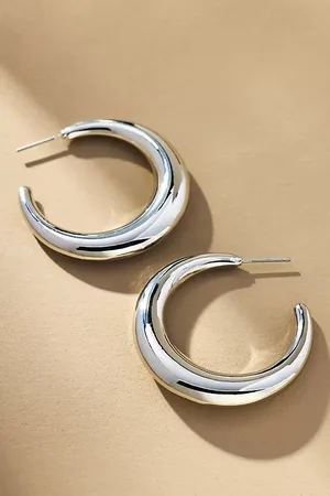 Anthropologie Moon Hoop Earrings