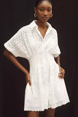 Exquise The Tobie Button-Front Pleated Shirt Dress by : Mini Eyelet Edition
