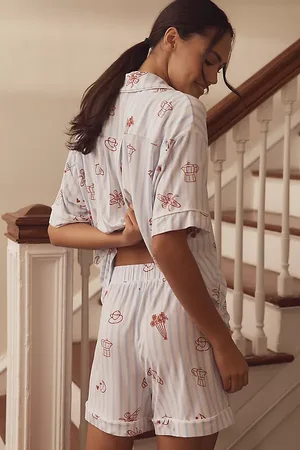 Anthropologie The Briar Piped Pyjama Shorts