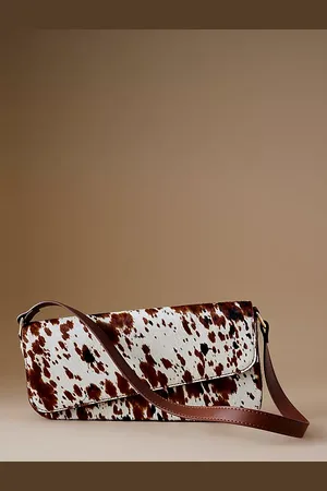 Anthropologie Animal Print East West Leather Shoulder Bag