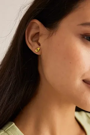 Anthropologie Avocado Post Earrings