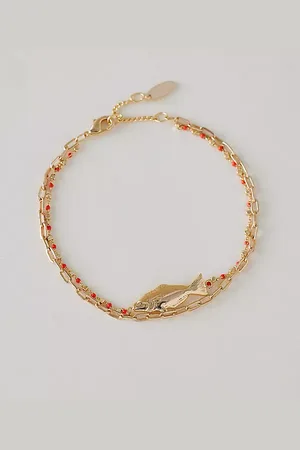 Anthropologie Gold-Plated Fish Charm Bracelet