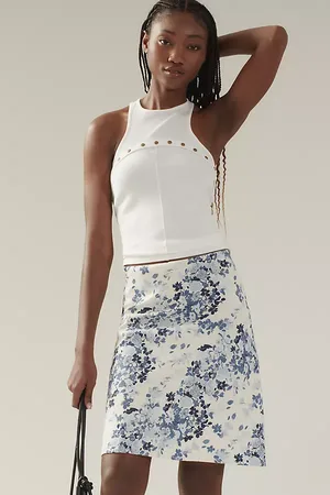 Anthropologie The Tilda Slip Skirt: Linen Knee-Length Edition