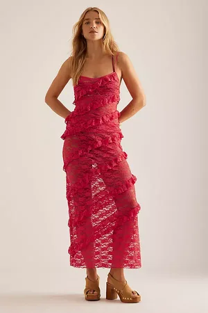 Wild Lovers Mermaid Ruffle Lace Maxi Skirt