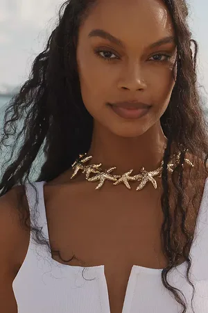 Anthropologie Metal Starfish Collar Necklace