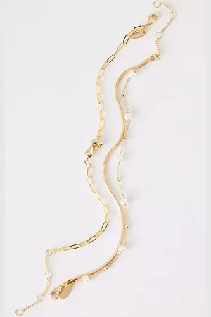 Anthropologie Pearl Bubble Monogram Bracelet