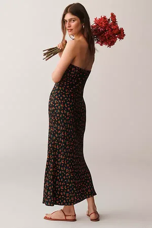 Anthropologie Satin Midi Slip Dress