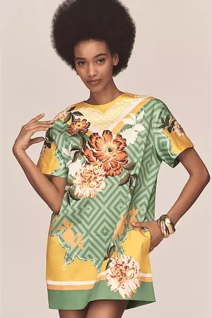 Anthropologie Floral T-Shirt Dress