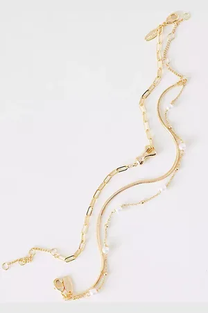 Anthropologie Pearl Bubble Monogram Bracelet
