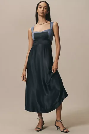 Maeve Sleeveless Seamed Midi Slip Dress