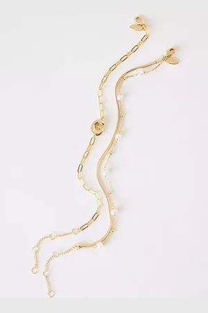 Anthropologie Pearl Bubble Monogram Bracelet