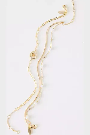 Anthropologie Pearl Bubble Monogram Bracelet