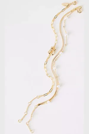 Anthropologie Pearl Bubble Monogram Bracelet