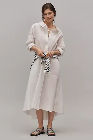 Anthropologie Long-Sleeve Maxi Shirt Dress
