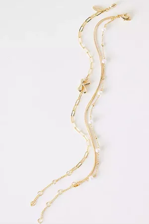 Anthropologie Pearl Bubble Monogram Bracelet