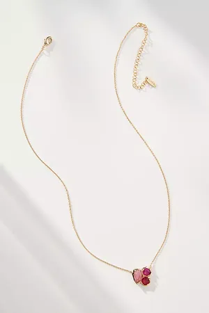 Anthropologie Dainty Crystal Cluster Necklace