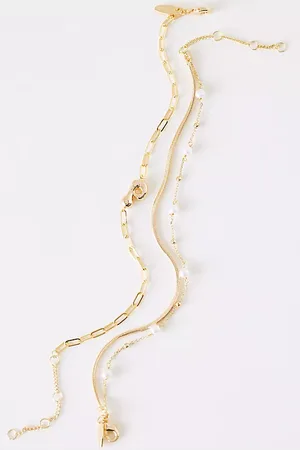 Anthropologie Pearl Bubble Monogram Bracelet