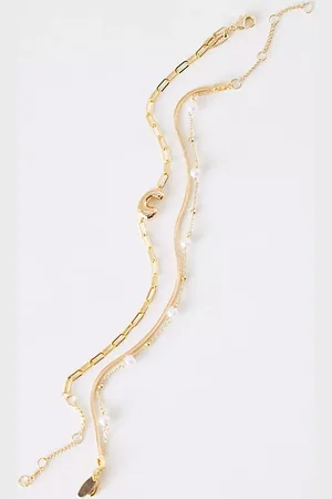 Anthropologie Pearl Bubble Monogram Bracelet