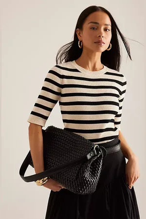 Melie Bianco Woven Shoulder Bag